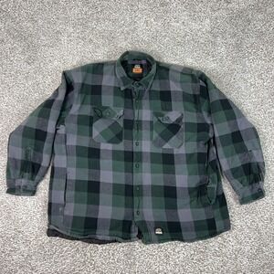 Berne Jacket Mens 3XL Green Plaid Quilted Flannel Shacket Insulated Workwear